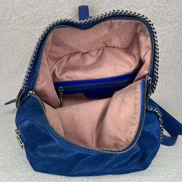 Stella McCartney Falabella Mini Backpack-Blue-Shaggy Deer Faux Suede-Luxury-Boho main image 9